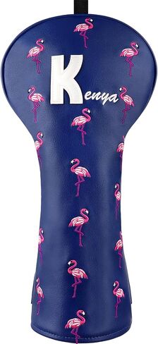 Tropical Flamingo Golf Head Covers - Stylish, Funny, Tour Quality Golf Club Cover - Premium Embroider Synthetic Leather Golf Headcover Blue/Pink in Saudi Arabia