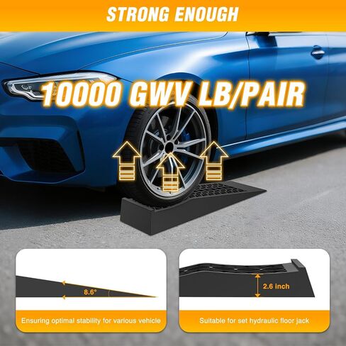 سلالم Nilight للسيارات ، منحدر خدمة محمولة منخفضة للسيارات لصيانة المرآب المنزلي ، سعة 10000 رطل GVW ، 2 عبوة in Saudi Arabia
