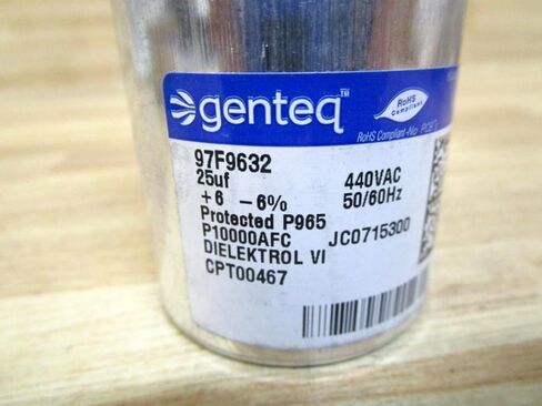 Genteq 97F9632 CAPACITOR POLYPROPYLENE PP Film 25UF ، 440V ، 6 ٪ ، QC in Saudi Arabia