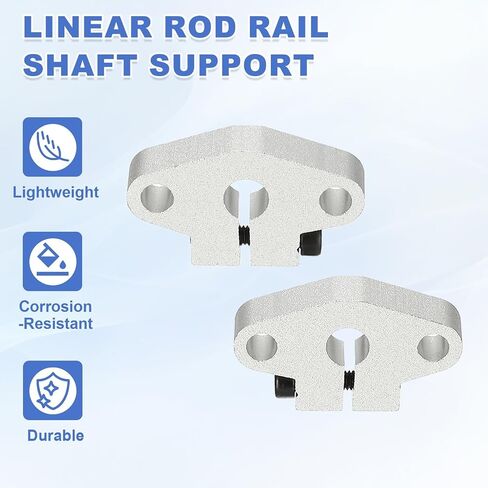Meccanixity SHF8 Aluminium ROD ROD RAIN SUFT ، 8 مم معرّف خطية الدقة الدعم الدعم لدعم RILE ROD LINEAR LINEAR PACK 2D ، حزمة 2 in Kuwait