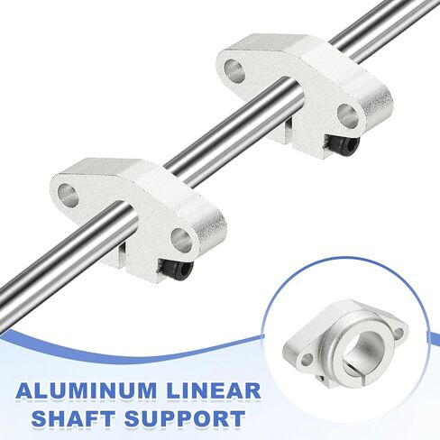 Meccanixity SHF8 Aluminium ROD ROD RAIN SUFT ، 8 مم معرّف خطية الدقة الدعم الدعم لدعم RILE ROD LINEAR LINEAR PACK 2D ، حزمة 2 in Saudi Arabia