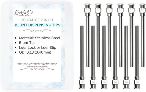 Rachel's Closeouts 12 حزم من 10 Gauge Needle 2 بوصة الفولاذ المقاوم للصدأ تلميح إبرة الإبرة الصناعية الإبرة | Luer Lock Needle | إبر المحقنة | in Kuwait