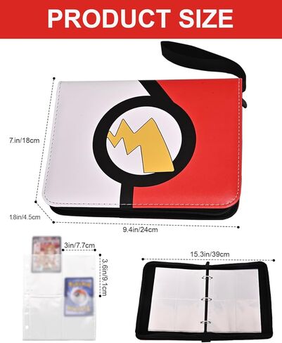 4 رابط بطاقات تداول الجيب ، موثق مجموعة بطاقات مقاومة للماء مع 50 ورقة قابلة للإزالة ل 400 بطاقة تخزين ، كتاب حامل البطاقات لـ TCG ، MTG (أحمر) in Kuwait