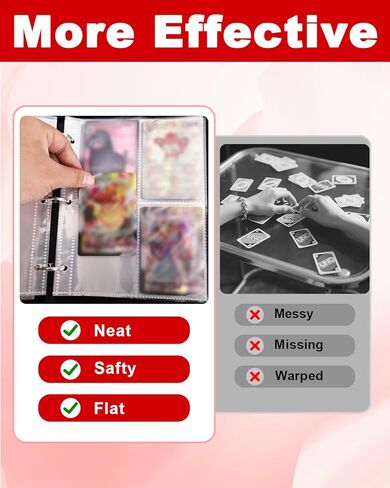 4 رابط بطاقات تداول الجيب ، موثق مجموعة بطاقات مقاومة للماء مع 50 ورقة قابلة للإزالة ل 400 بطاقة تخزين ، كتاب حامل البطاقات لـ TCG ، MTG (أحمر) in Kuwait