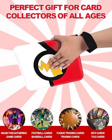 4 رابط بطاقات تداول الجيب ، موثق مجموعة بطاقات مقاومة للماء مع 50 ورقة قابلة للإزالة ل 400 بطاقة تخزين ، كتاب حامل البطاقات لـ TCG ، MTG (أحمر) in Kuwait