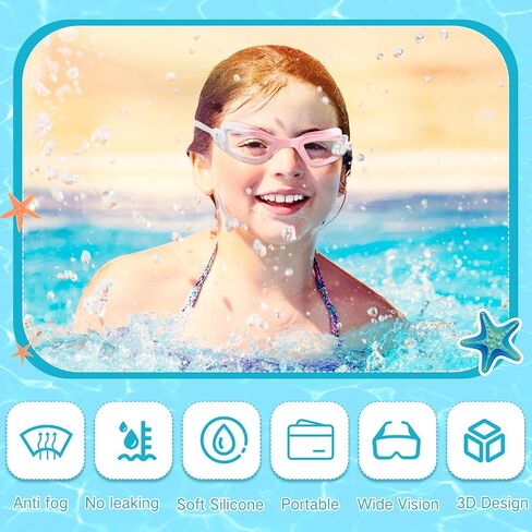 Leitee 6 Pack Kids Swimming Goggles Anti Fog Helproof Swegmles Goggles Bulk with Clip Clip و Ear Plugs for Child Boy Girl in Saudi Arabia