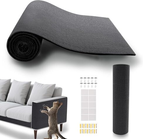 ASENKU Cat Scratch Furniture Protector, Trimmable Self-Adhesive Couch Protector from cat Claws, DIY Climb Cat Scratcher Mat for Covering Cat Tower (DeepBrown,39.3x15.8In) in Saudi Arabia