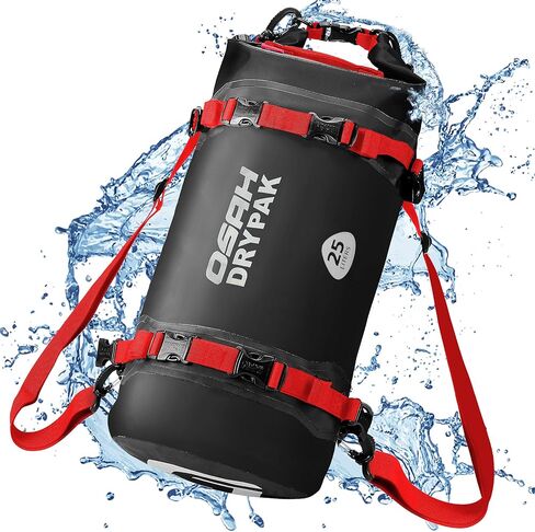 25L Waterproof Dry Bag - Motorcycle Luggage Tail Bag with Straps for Back Seat, Roll Top Lightweight Waterproof Backpack Sack for Travel, Swimming, Boating, Kayaking, Camping and Beach in Kuwait