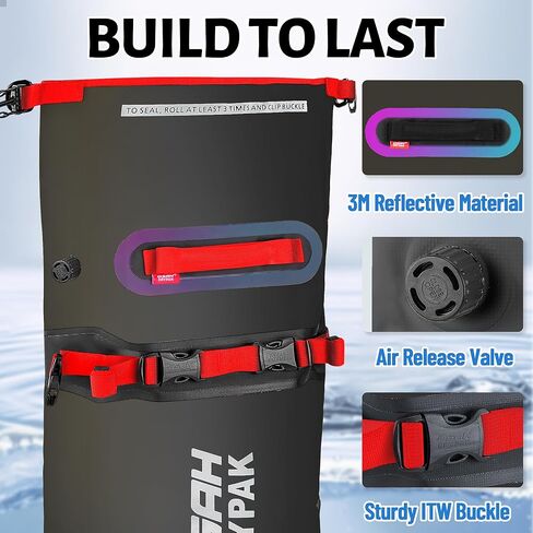 25L Waterproof Dry Bag - Motorcycle Luggage Tail Bag with Straps for Back Seat, Roll Top Lightweight Waterproof Backpack Sack for Travel, Swimming, Boating, Kayaking, Camping and Beach in Kuwait