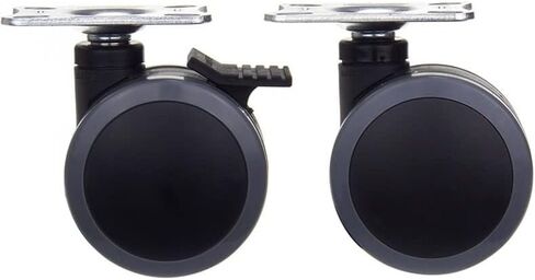 3 بوصة PU مزدوجة العجلة مع الفرامل - تثبيت لوح مسطح أو كتم 2pcs (مع الفرامل) in Saudi Arabia