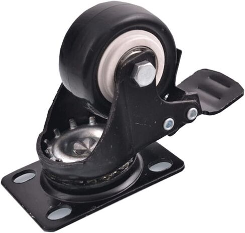 50 مم من المطاط دوارة العجلات Castor Trolley Caster Brake 180 كجم مع الفرامل لكرسي 2 PCS in Saudi Arabia