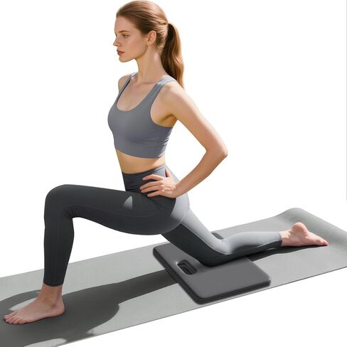 وسادة ركبة اليوغا - بسمك 1 بوصة مع وسادة إضافية ، خالية من الألم للركبتين ، المرفقين ، الرسغين والعودة | قابلة للطي ومتعددة الوظائف ، مناسبة لصالة الألعاب الرياضية المنزلية ، بيلاتيس ، لوح ، حصيرة للياقة التدريب في البطن in Kuwait