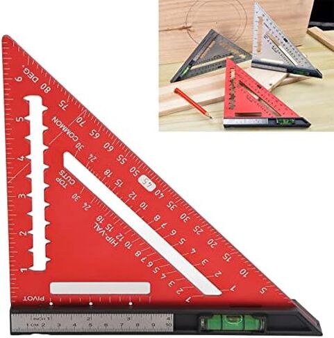 Rafter with Level 7 Inch Woodworking Triangle Ruler Carpenter Tool, Aluminum Alloy (Silver Color) in Saudi Arabia