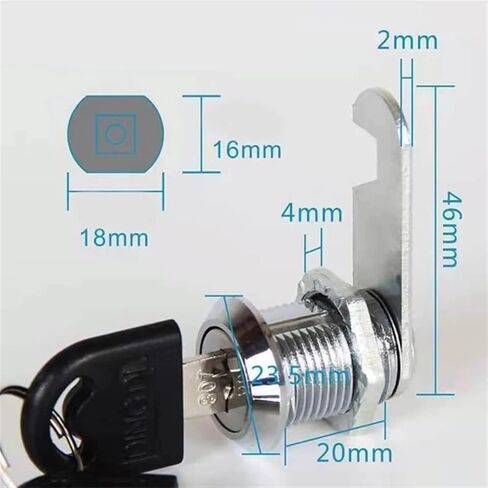 5Sets Zinc Alloy File Cabinet Tongue Latch Toggle Household 16/20/25/30mm Cabinet Door Mailbox Drawer Lock(5Sets-20mm-opening) in Kuwait
