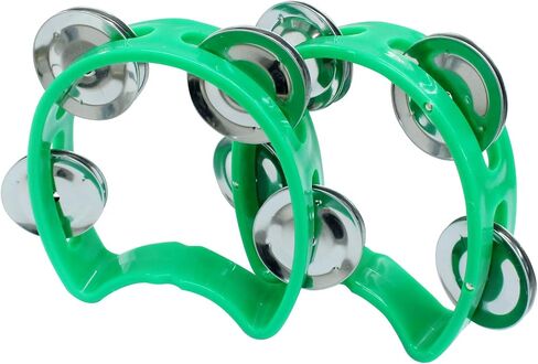 2 Pcs Plastic Percussion Tambourines, Handheld Tambourines with 4 Jingle Bells Kids Musical Instruments Mini Hand Bell Percussion for Kids, Adults, School and Party (Pink) in Saudi Arabia