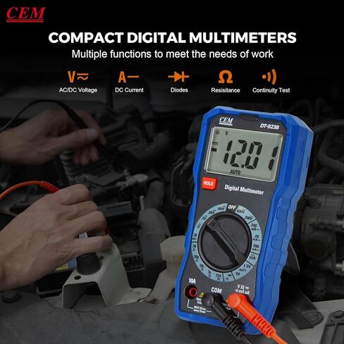 CEM DT-923B 2000 COUNTS Multimeter Digital Multive ، فحص الصمام الثنائي ، اختبار الاستمرارية in Kuwait