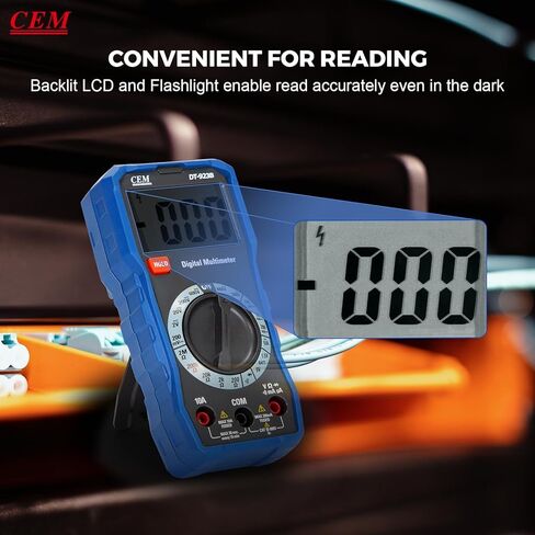 CEM DT-923B 2000 COUNTS Multimeter Digital Multive ، فحص الصمام الثنائي ، اختبار الاستمرارية in Kuwait