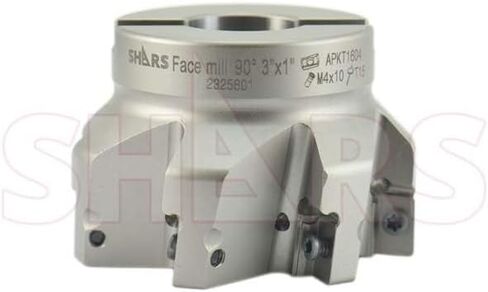Shars 3" Coolant 90° 7 Flutes Indexable Face Mill APKT APET APMT 1604 7 Flutes + Certificate New 404-2428W S[ in Saudi Arabia