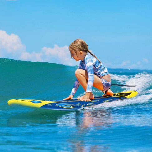 Gymax Surfboard ، لوحة مجداف ذات 6 أقدام مع زعانف ومقود سلامة قابلة للإزالة ، لوحة مجداف خفيفة الوزن غير قابلة للانزلاق للمراهقين ، البالغين ، المبتدئين in Saudi Arabia