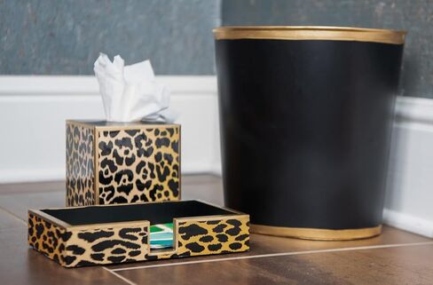 سلة النفايات الزخرفية في استوديو Jaye ، يمكن لسلسلة القمامة الحمام ، سلة القمامة البيضاوية ، صندوق القمامة المعدنية البيضاوية لغرفة النوم ، المكتب ، القمامة الزرقاء للسكن ، القمامة الزرقاء ، ديكور المكتب الذهبي ، 12 "× 10" × 8 " in Kuwait