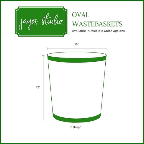 سلة النفايات الزخرفية في استوديو Jaye ، يمكن لسلسلة القمامة الحمام ، سلة القمامة البيضاوية ، صندوق القمامة المعدنية البيضاوية لغرفة النوم ، المكتب ، القمامة الزرقاء للسكن ، القمامة الزرقاء ، ديكور المكتب الذهبي ، 12 "× 10" × 8 " in Kuwait