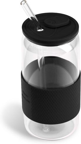 The Memory Company Officially Licensed NFL 18oz Glass Tumbler - Glass with Silicone Lid and Team Wrap - Perfect for Game Day, Sports Fans, and Gifts in Saudi Arabia