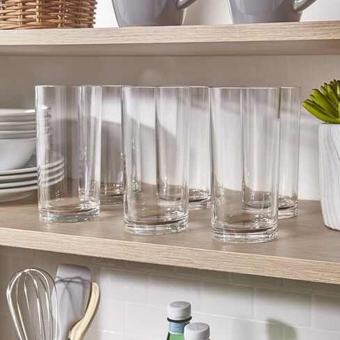 US Acrylic Classic Clear Plastic Reusable Drinking Glasses (Set of 6) 16oz Water Cups | BPA-Free Tumblers, Made in USA | Top-Rack Dishwasher Safe in Kuwait