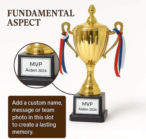 كأس Gold Trophy مع صورة أو فتحة نصية قابلة للتخصيص ، 12.6 في الطول والبلاستيك مع الذهب اللامع ، رائعة للرياضة ، جوائز المدرسة ، المسابقات والاحتفالات. in Saudi Arabia