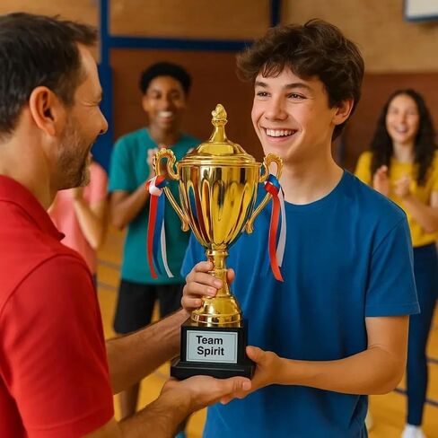 كأس Gold Trophy مع صورة أو فتحة نصية قابلة للتخصيص ، 12.6 في الطول والبلاستيك مع الذهب اللامع ، رائعة للرياضة ، جوائز المدرسة ، المسابقات والاحتفالات. in Saudi Arabia