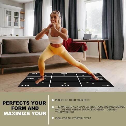 Fitness Precision Mat Home Workout Equipment 4.6' x 4' x 2.2 mm Large Exercise Rubber Non Slip Mat for Yoga Pilates Cardio Fitness Home Gym Floor in Saudi Arabia