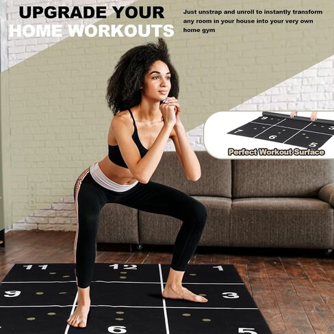 Fitness Precision Mat Home Workout Equipment 4.6' x 4' x 2.2 mm Large Exercise Rubber Non Slip Mat for Yoga Pilates Cardio Fitness Home Gym Floor in Saudi Arabia