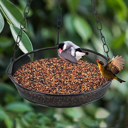 معلق تغذية الطيور ، Birdfeeder معلقة لسندي ساحة خارج صينية تغذية الطيور المعلقة - مغذيات منصة الشبكات المعدنية للطيور خارج الهواء الطلق معلقة لجذب الطيور ، 2 مساءً in Kuwait