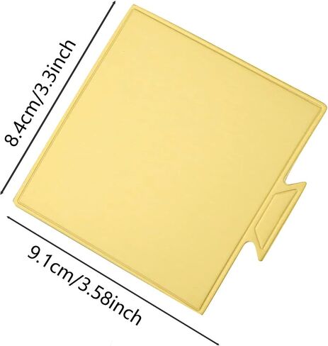 3.1" Mini Cake Base, Square Cardboard Perfect for Cake Decorating Cake Dessert Displays Tray Cardboard (Gold square, 100pcs) in Saudi Arabia