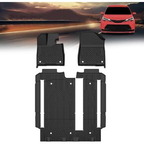 CHEDA TPE Floor Mats Cargo Liners All-Weather Protection Compatible with Toyota Tundra Double Cab Pickup 2007-2011/Fits Toyota Tundra CrewMax Cab Pickup 2007-2011 Front & 2nd Row 3PCS in Kuwait