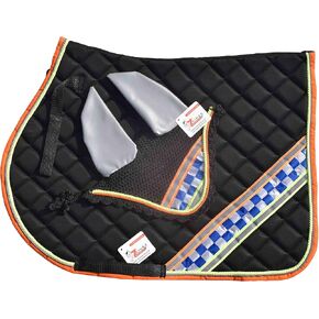 Hi-Viz Safety Safety عاكس سرج مجموعة + غطاء الأذن مطابقة-معدات فروسية عالية الرؤية لركوب الخيل | ترويض أو قفز/صياد in Kuwait