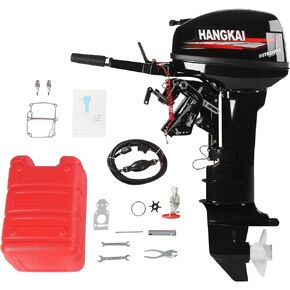 2 Stroke 18HP Outboard Motor Gas-Powered Water Cooling Boat Engine Long Shaft Tiller Control 246CC Heavy Duty Fishing Boat Kayak Engine Outboard Motors Boat Engine Motor(18hp long shaft) in Saudi Arabia