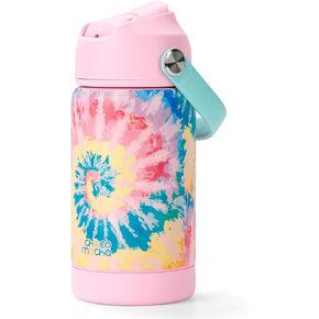 Choco Mocha Tie Dye Kids معزول زجاجة ماء زجاجة ماء من الفولاذ المقاوم للصدأ مع زجاجة مياه معدنية من القش للمدرسة مزدوجة الجدار 12 أوقية in Kuwait