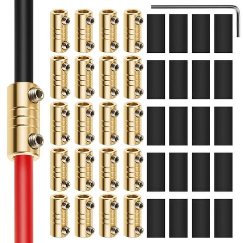 Kingdder 20 PCS 6 AWG Gauge Connector Nut Kit لـ 80 أمبير مع 20 أنابيب تقليص الحرارة و 40 مسامير و 1 مفتاح وجع 6 AWG كتلة اتصال سريعة in Saudi Arabia
