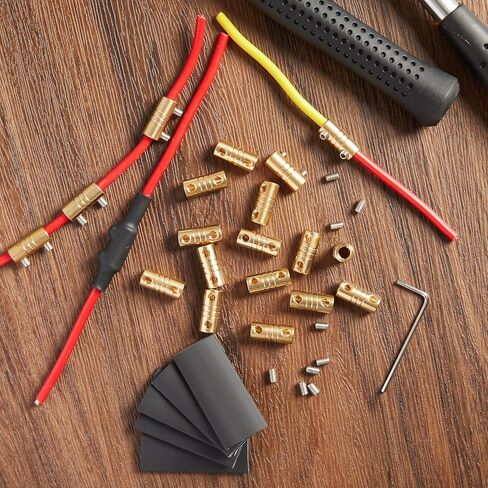 Kingdder 20 PCS 6 AWG Gauge Connector Nut Kit لـ 80 أمبير مع 20 أنابيب تقليص الحرارة و 40 مسامير و 1 مفتاح وجع 6 AWG كتلة اتصال سريعة in Saudi Arabia