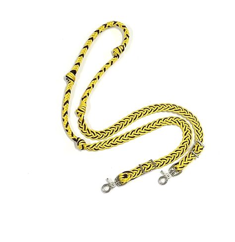 barrel reins horse tack 9 strands sunflower yellow and walnut brown in Saudi Arabia