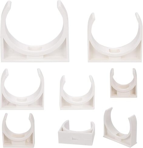 Swpeet 140Pcs 6 Sizes PVC U-Shaped Water Pipe Clamps Clips Assortment Kit, U-Shaped Buckles, Plastic Pipe Clips, Pipe Hangers Clamps, Holder Pipe Support, Tubing Clamps for TV Trays Hose Support in Saudi Arabia