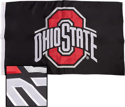Desert Cactus Ohio State University Flag - 3 × 5 قدم المطرز النايلون للاستخدام الداخلي/الخارجي ، وتصميم Buckeyes ، للأحداث والديكور المنزلي (المطرزة 10) in Saudi Arabia