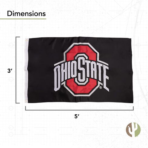 Desert Cactus Ohio State University Flag - 3 × 5 قدم المطرز النايلون للاستخدام الداخلي/الخارجي ، وتصميم Buckeyes ، للأحداث والديكور المنزلي (المطرزة 10) in Saudi Arabia