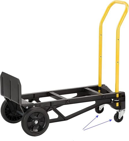 (Qty 2) WH23A Caster - 3' X 3/4 Stem Caster 7/16'' x 2 Stem, Polyolefin Wheel Plain Bearing, Housing Ball Bearing Swivel Replacement Caster for Model PJD2223A Harper Convertible Hand Truck Junior in Saudi Arabia