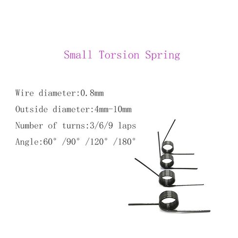 ربيع التواء الصغير V-sport ، 10pcs v-spring torsion torsion صغيرة الربيع ربيع دبوس الشعر 180/120/90/60 درجة الالتواء قطر سلك الزنبرك 0.8 ملم (الحجم: 9 لفات ، النمط: 4mm_60 درجة) in Kuwait