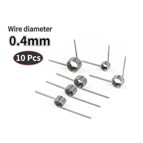 ربيع الالتواء الصغيرة على شكل V ، 10 مساءً ربيعًا يمينًا يمينًا سلكًا من الصلب الأيسر 0.4 مم من الفولاذ المقاوم للصدأ ، زاوية زنبرك على شكل حرف V 60 120 180 درجة الحجم المعدني الحجم: 3.6 مم (9 لتر) ، النمط: 5.0mm_0.4 ملم (1 in Kuwait