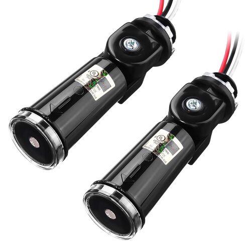 Automatic Lighting Sensor Switch 2pcs Photoelectric Switch for Outdoor Light Photo Cell Sensor with Time Delay Temperature Compensation Water-Resistant in Saudi Arabia