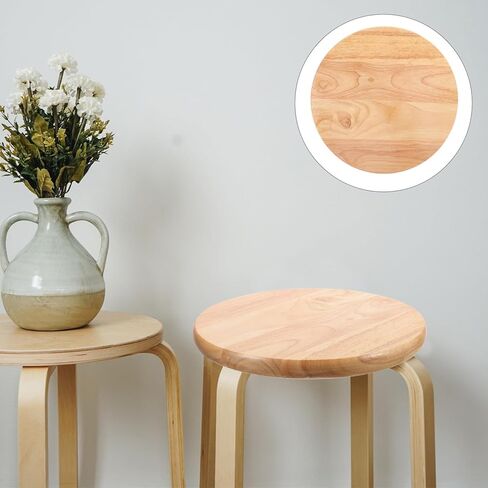 Replacement Round Stool Seat - 25cm Solid Wood Bar Stool Top Design, Wooden Cover for Home Bar, Cafe, and Counter Height Stools in Saudi Arabia