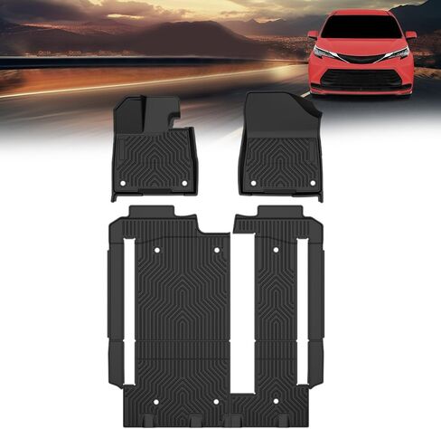 CHEDA TPE Floor Mats Cargo Liners All-Weather Protection Compatible with Toyota Tundra Double Cab Pickup 2007-2011/Fits Toyota Tundra CrewMax Cab Pickup 2007-2011 Front & 2nd Row 3PCS in Saudi Arabia