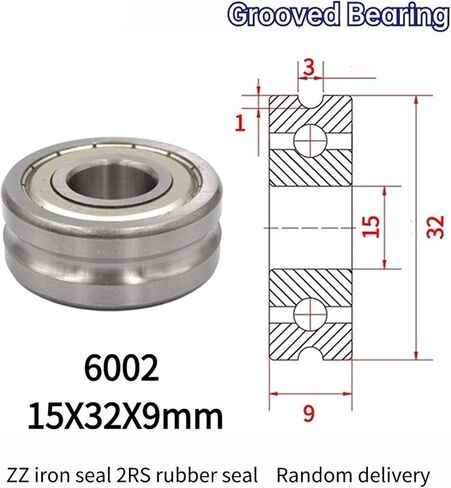 10pcs تقويم عجلة مختلطة على خط مع الأخدود تحمل U6002 15x32x9mm بكرة U نوع الأخدود (U6002-3-1) in Saudi Arabia